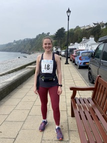 Photo of Abigail Ashley-Gardner on promenade ready to start her leg of Race the Sun