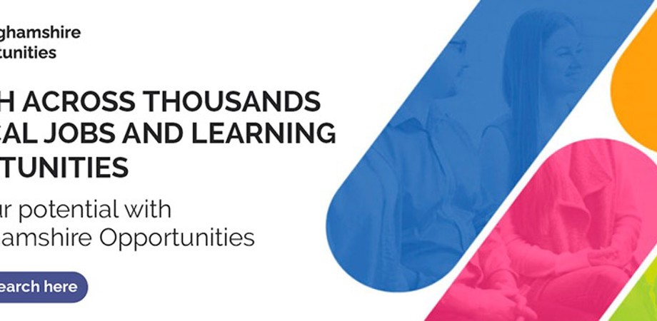 A banner image of the Nottinghamshire Opportunities website
