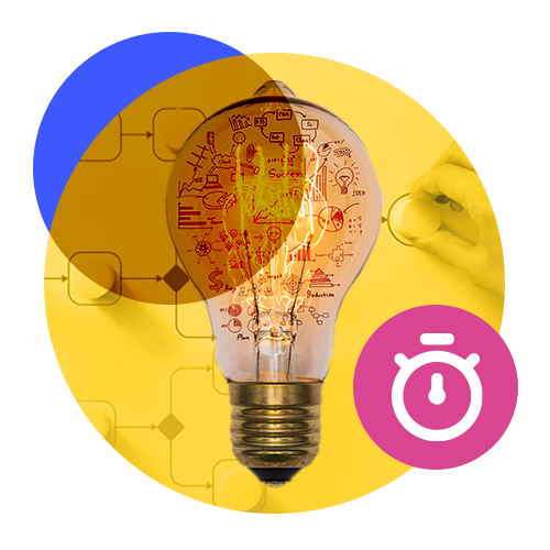An image of a lightbulb with the icon of a clock overlaid