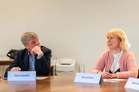 Chris Gledhill sat next to Shona Nicol at round table