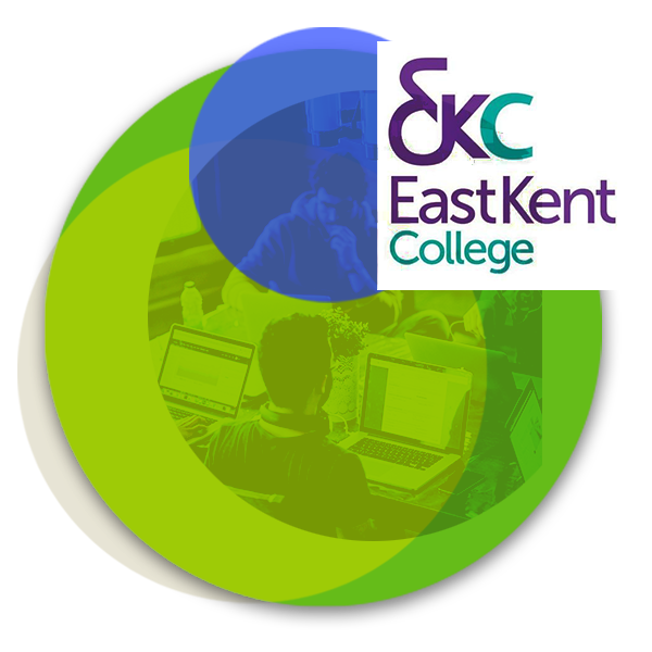 An image of an office environment with the East Kent College