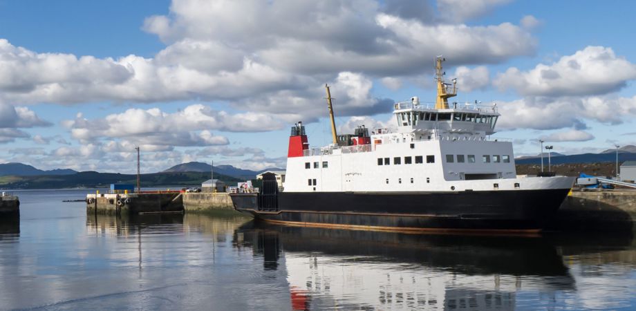 Shetland pier with ferry docked