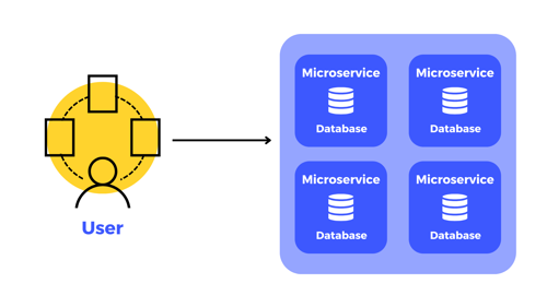 Microservices structure and user diagram