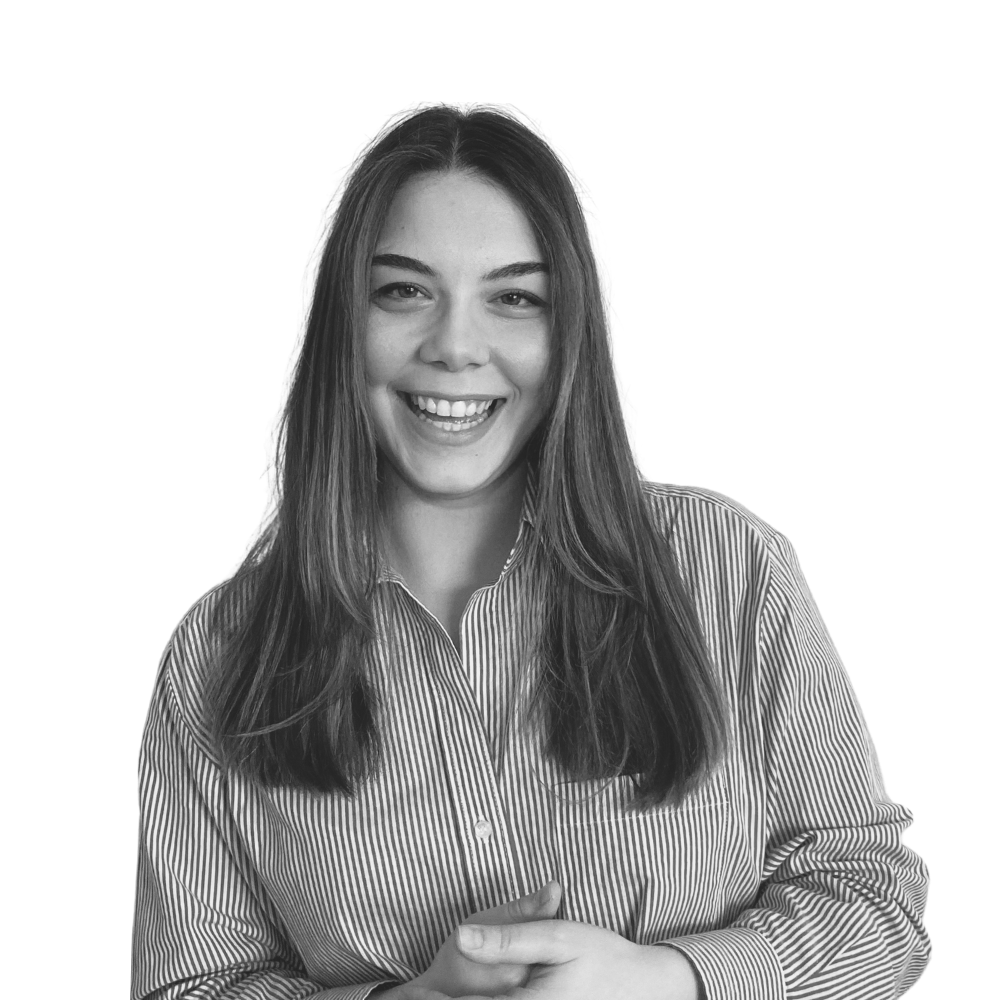 Black and white headshot of Katerina Gourgaris
