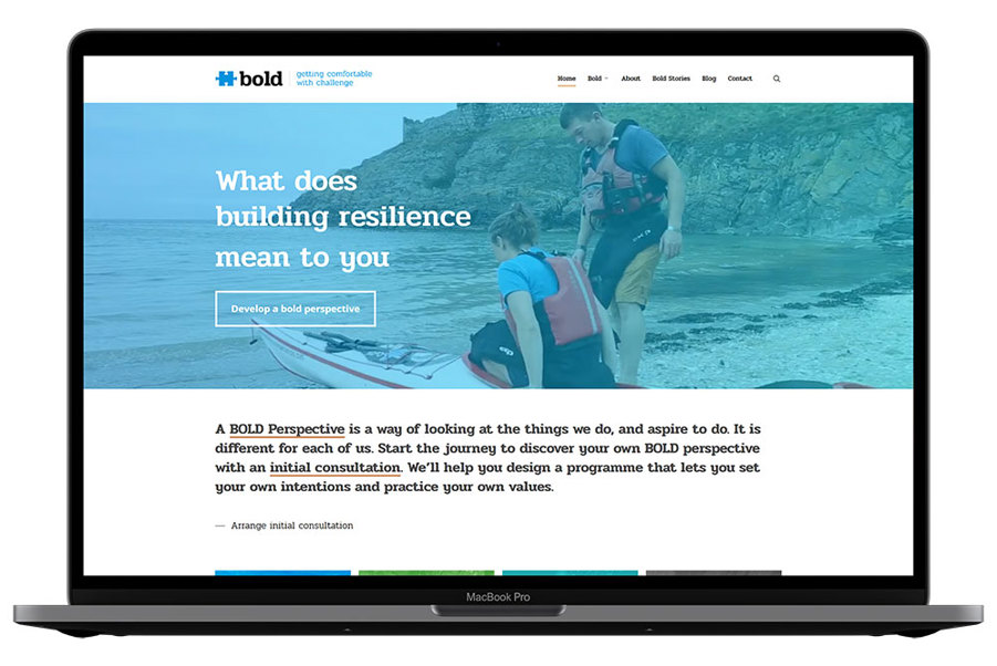 Screenshot of Bold Solutions homepage design