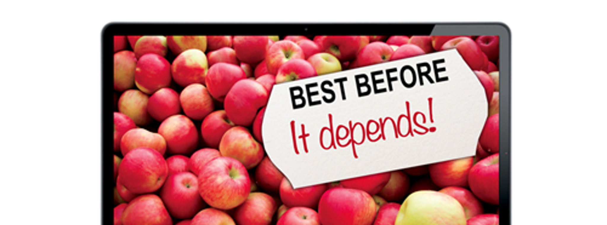 Image of apples with a best before date applied
