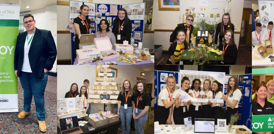A collage of photos from the Junior Achievement Company Final