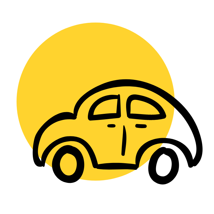 A cartoon image of a car