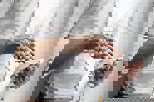 Man using mobile phone