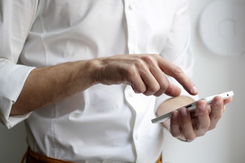 Man using mobile phone