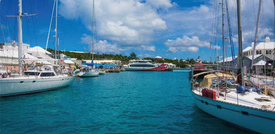 A photo of ships in Bermuda harbour