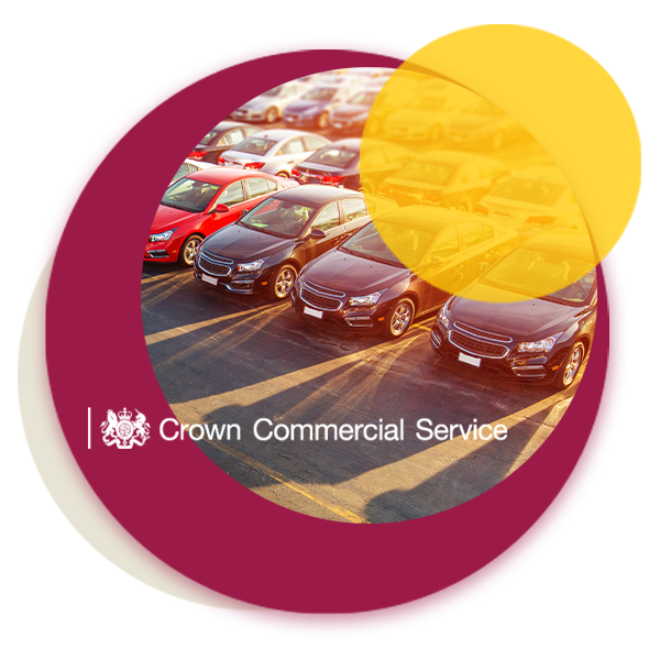 An image of parked cars with the Crown Commercial Service logo overlaid on top 