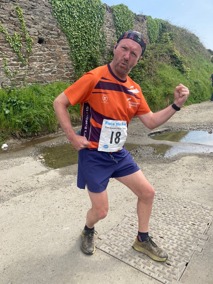 Photo of Steve Callaghan posing and ready for his leg of the Race the Sun race