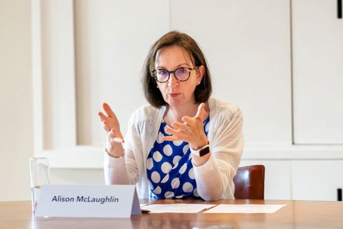 Alison McLaughlin speaking at roundtable event