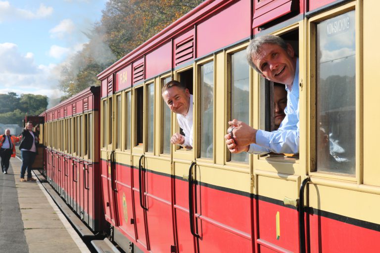 PDMS staff on train