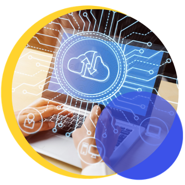 An icon of online data storage for global data sharing