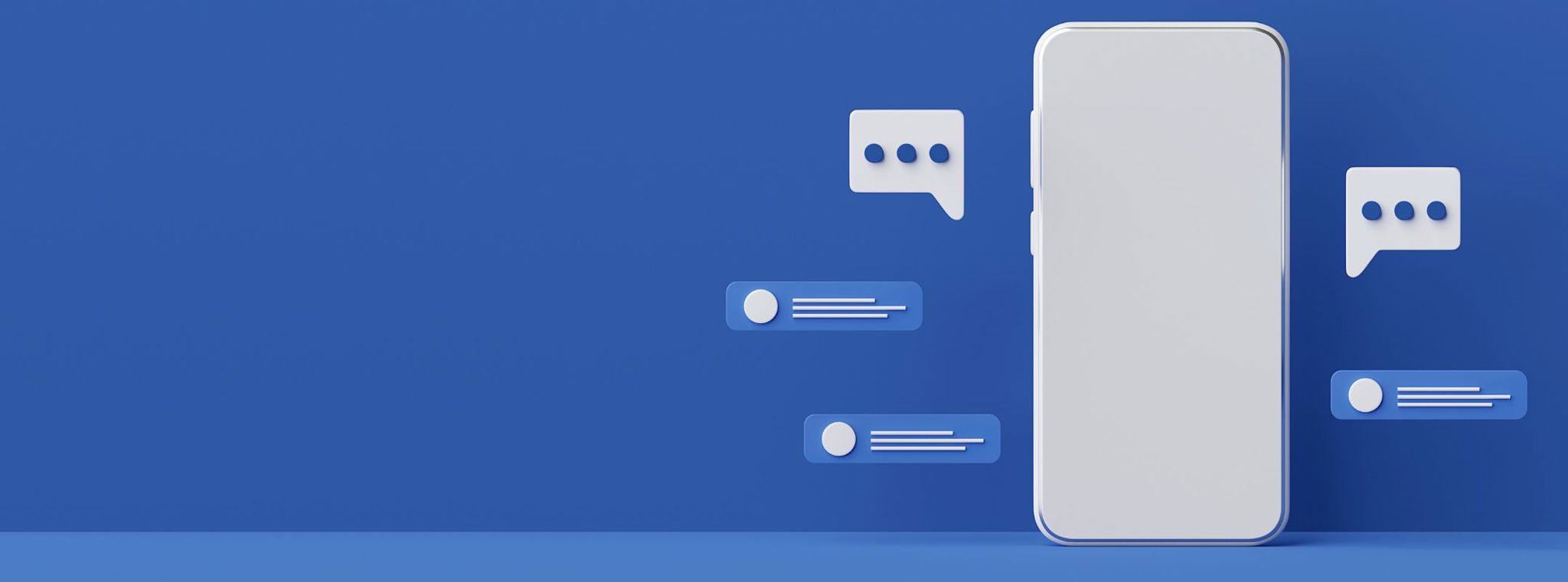 An image of a mobile phone with status symbols around it