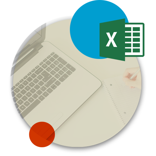 An image of a laptop with an excel logo