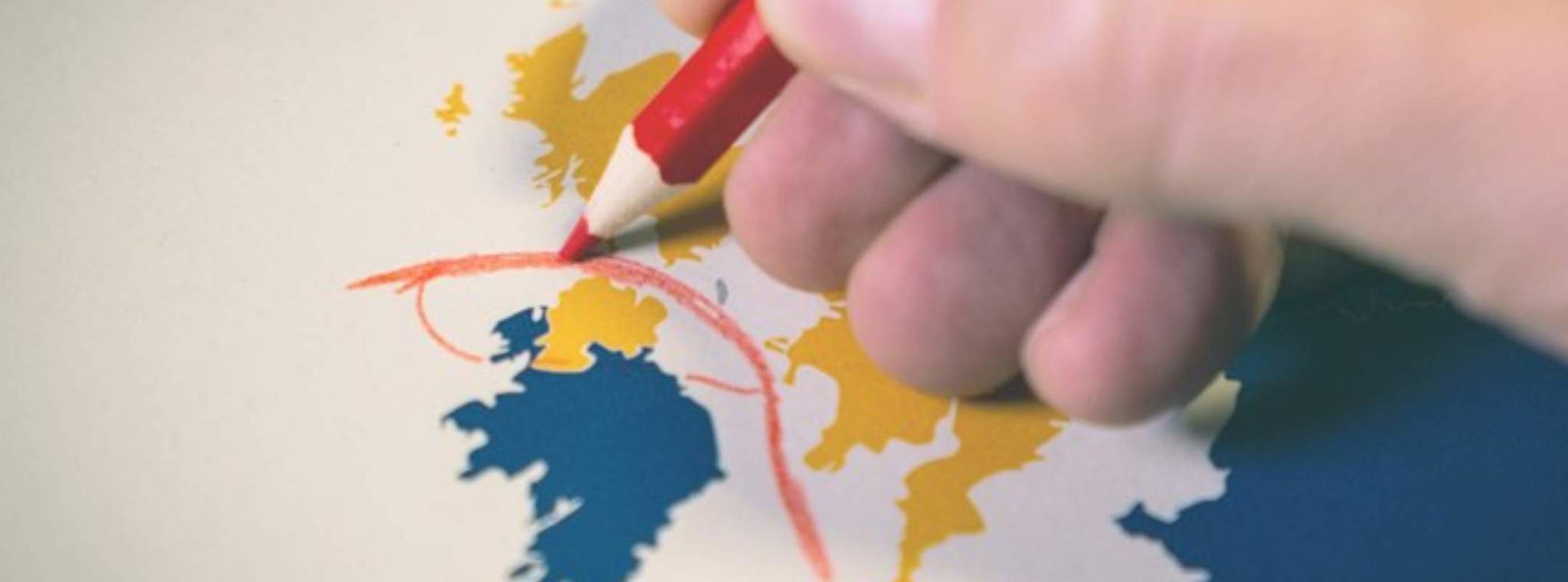 An image of somebody drawing in the Northern Ireland Sea Border