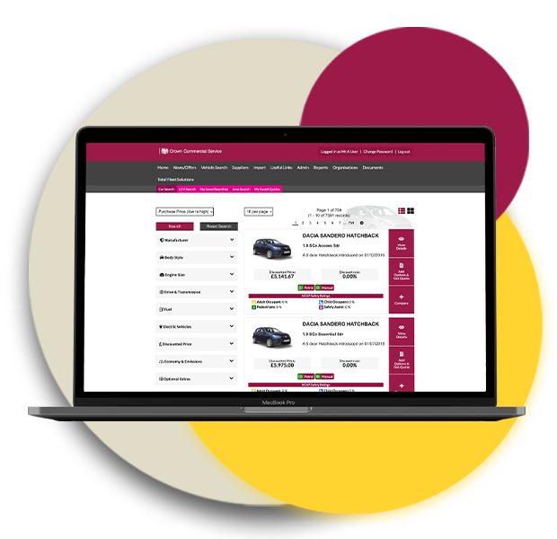 an image of the crown commercial services website in action