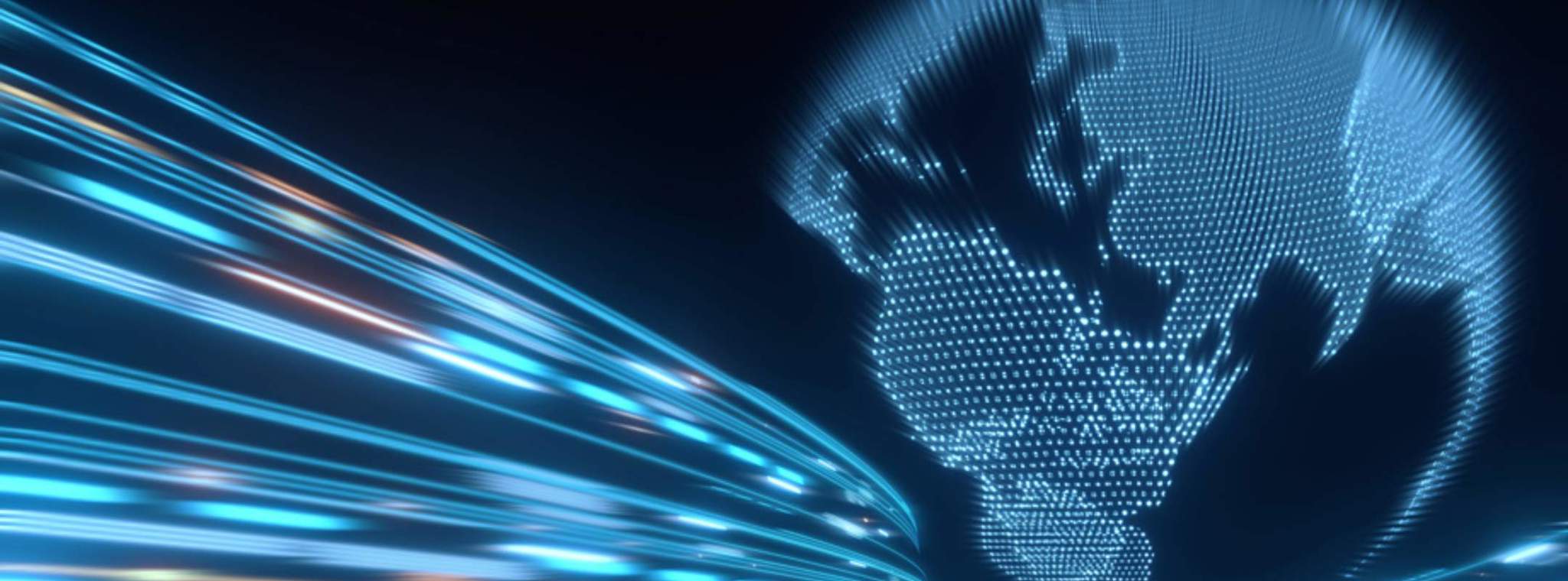 An image of a digital globe and digital pathway