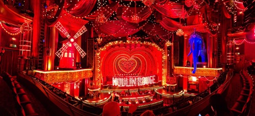 A photo of the set of Moulin Rouge