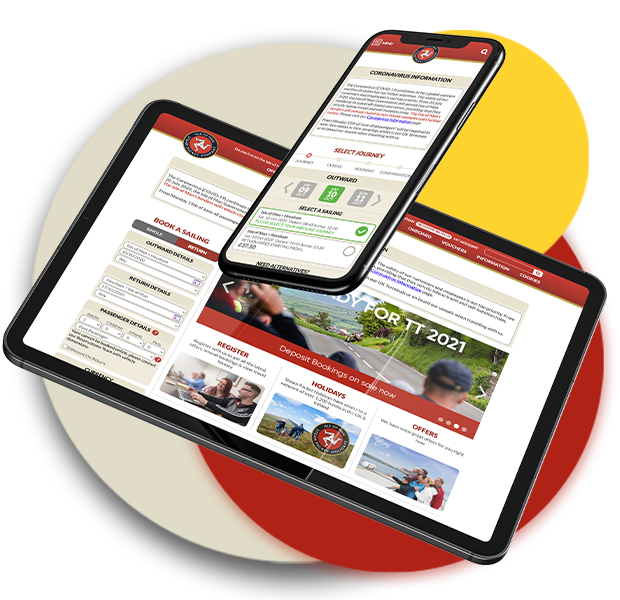 steampacket website displayed on digital ipad and iphone