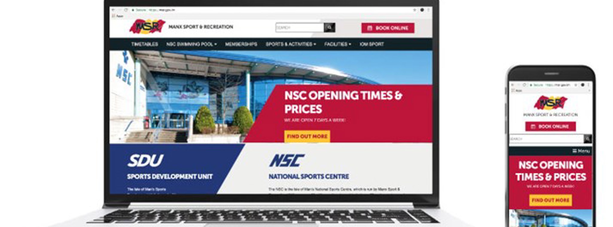 An image of the new MSR website displayed on computer and mobile