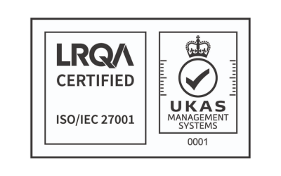 A copy of the LRQA ISO/IEC 27001 accreditation logo