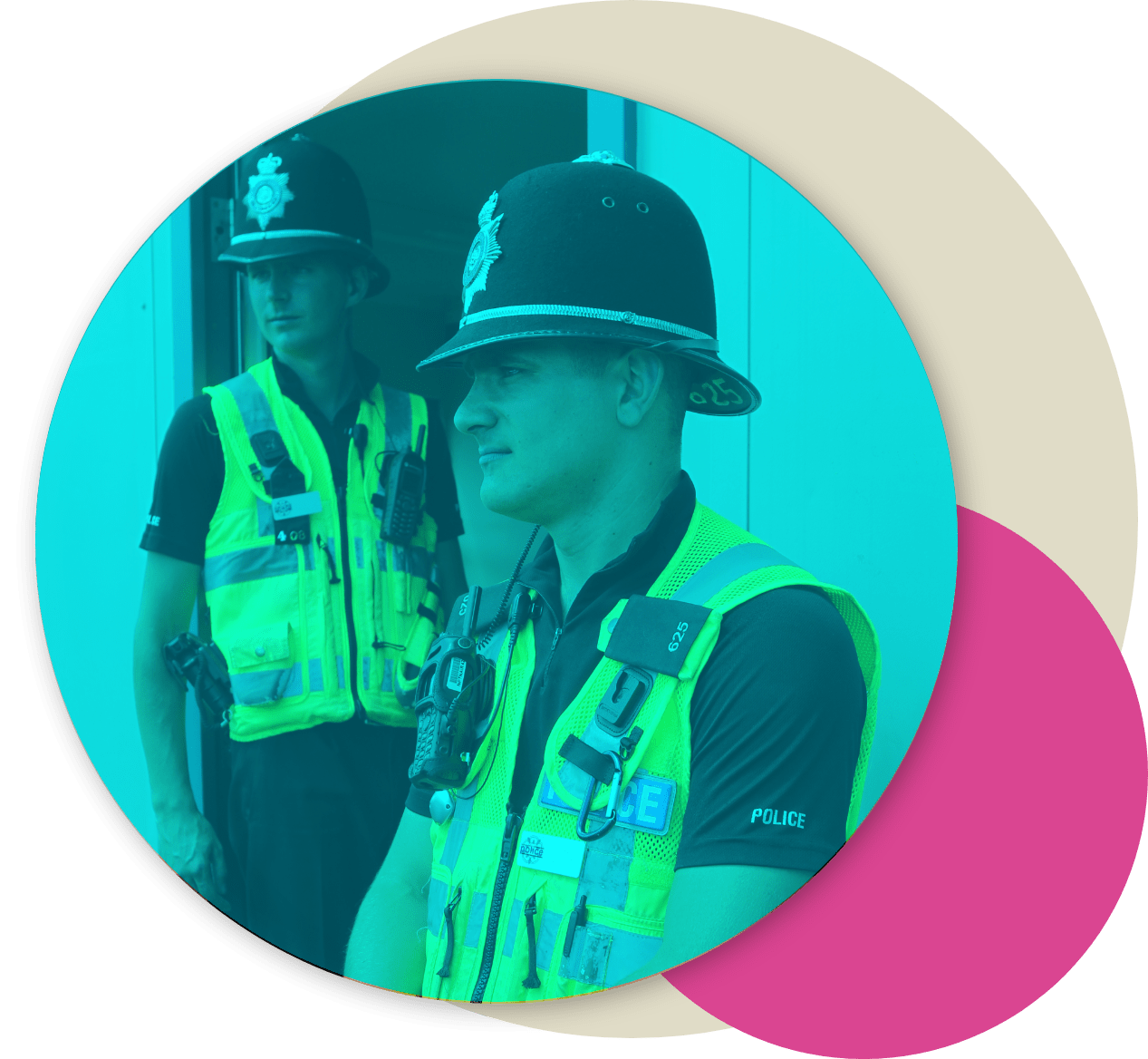 an image of two uniformed police officers looking into the distance