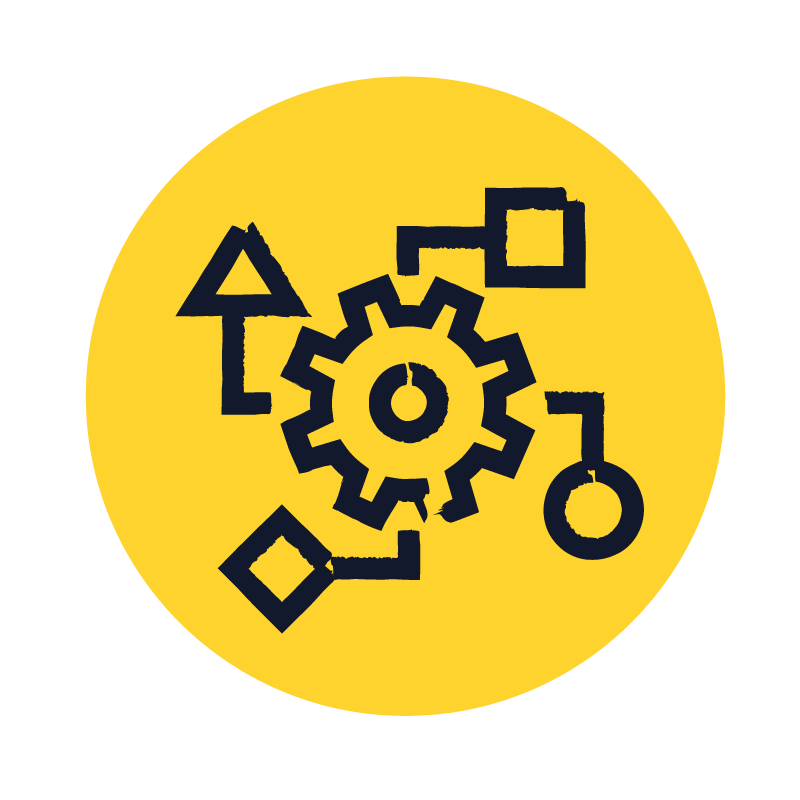 An icon of a cog turning